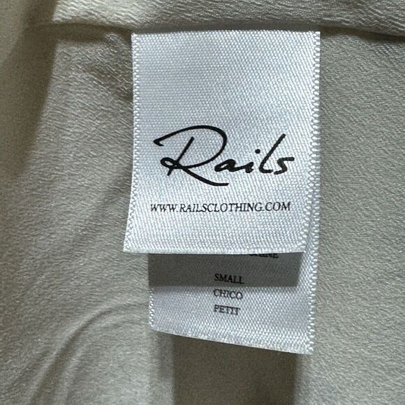 Rails Ora Puma Long Sleeve Rayon Dress Size Small Neutral Animal Print Ruffled - Picture 9 of 15